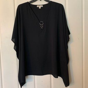 Michael Kors Plus Size Black Caftan Top - 2X